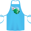 Curled Djibouti Flag Djiboutians Day Football Cotton Apron 100% Organic Turquoise