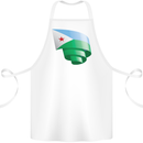 Curled Djibouti Flag Djiboutians Day Football Cotton Apron 100% Organic White