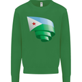 Curled Djibouti Flag Djiboutians Day Football Kids Sweatshirt Jumper Irish Green