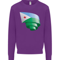 Curled Djibouti Flag Djiboutians Day Football Kids Sweatshirt Jumper Purple