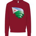 Curled Djibouti Flag Djiboutians Day Football Kids Sweatshirt Jumper Red