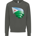 Curled Djibouti Flag Djiboutians Day Football Kids Sweatshirt Jumper Storm Grey