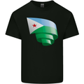 Curled Djibouti Flag Djiboutians Day Football Kids T-Shirt Childrens Black