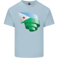 Curled Djibouti Flag Djiboutians Day Football Kids T-Shirt Childrens Light Blue