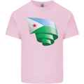 Curled Djibouti Flag Djiboutians Day Football Kids T-Shirt Childrens Light Pink