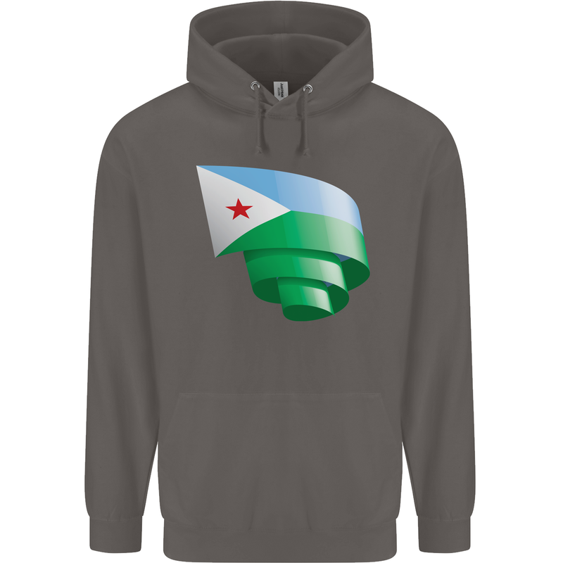 Curled Djibouti Flag Djiboutians Day Football Mens 80% Cotton Hoodie Charcoal