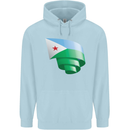 Curled Djibouti Flag Djiboutians Day Football Mens 80% Cotton Hoodie Light Blue