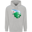 Curled Djibouti Flag Djiboutians Day Football Mens 80% Cotton Hoodie Sports Grey