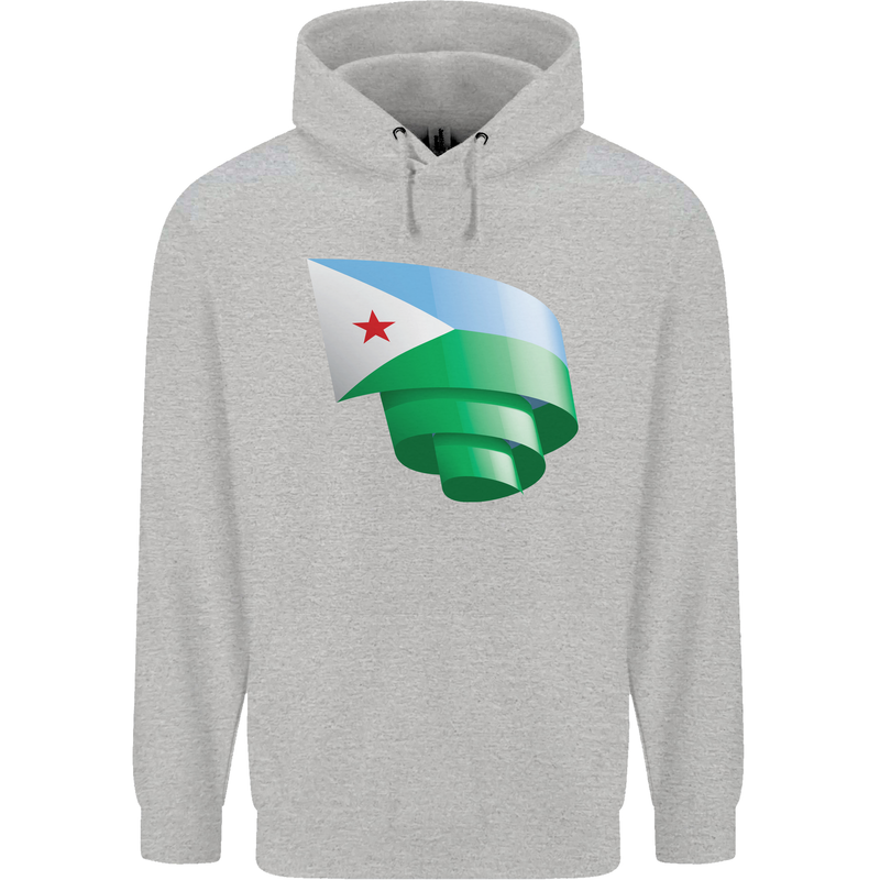 Curled Djibouti Flag Djiboutians Day Football Mens 80% Cotton Hoodie Sports Grey