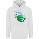 Curled Djibouti Flag Djiboutians Day Football Mens 80% Cotton Hoodie White