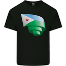 Curled Djibouti Flag Djiboutians Day Football Mens Cotton T-Shirt Tee Top Black