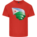 Curled Djibouti Flag Djiboutians Day Football Mens Cotton T-Shirt Tee Top Red