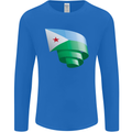 Curled Djibouti Flag Djiboutians Day Football Mens Long Sleeve T-Shirt Royal Blue