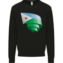 Curled Djibouti Flag Djiboutians Day Football Mens Sweatshirt Jumper Black