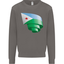 Curled Djibouti Flag Djiboutians Day Football Mens Sweatshirt Jumper Charcoal