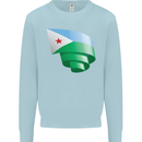 Curled Djibouti Flag Djiboutians Day Football Mens Sweatshirt Jumper Light Blue