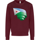 Curled Djibouti Flag Djiboutians Day Football Mens Sweatshirt Jumper Maroon