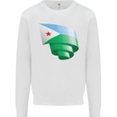 Curled Djibouti Flag Djiboutians Day Football Mens Sweatshirt Jumper White