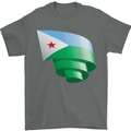 Curled Djibouti Flag Djiboutians Day Football Mens T-Shirt 100% Cotton Charcoal