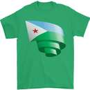 Curled Djibouti Flag Djiboutians Day Football Mens T-Shirt 100% Cotton Irish Green