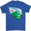 Curled Djibouti Flag Djiboutians Day Football Mens T-Shirt 100% Cotton Royal Blue