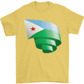 Curled Djibouti Flag Djiboutians Day Football Mens T-Shirt 100% Cotton Yellow