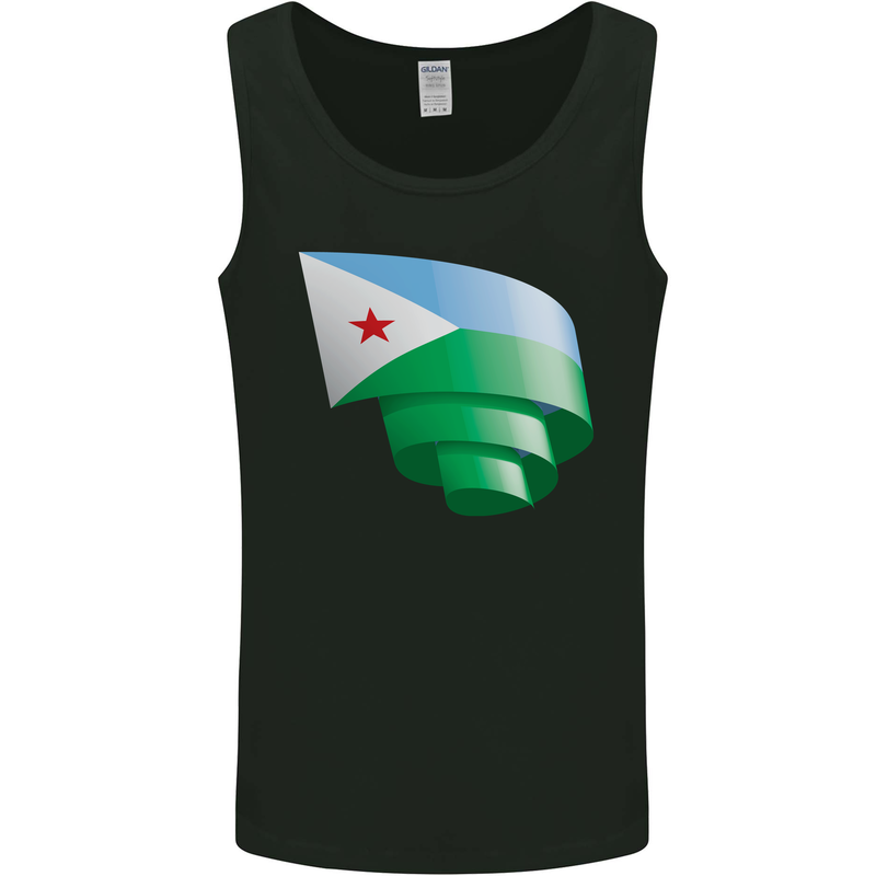 Curled Djibouti Flag Djiboutians Day Football Mens Vest Tank Top Black
