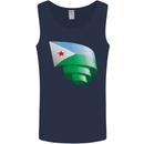 Curled Djibouti Flag Djiboutians Day Football Mens Vest Tank Top Navy Blue