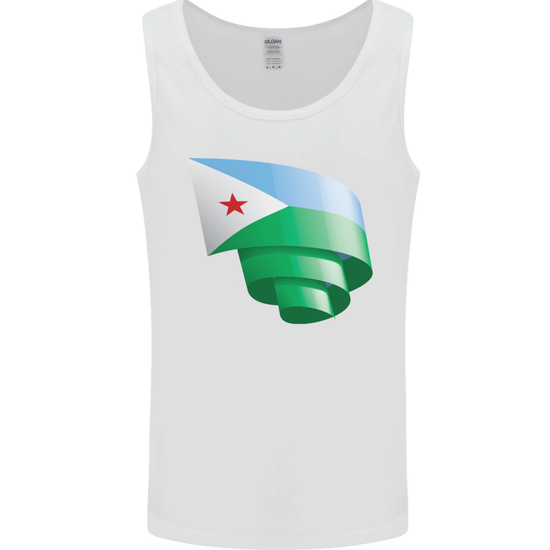 Curled Djibouti Flag Djiboutians Day Football Mens Vest Tank Top White