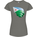 Curled Djibouti Flag Djiboutians Day Football Womens Petite Cut T-Shirt Charcoal
