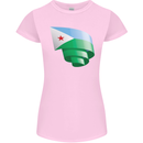 Curled Djibouti Flag Djiboutians Day Football Womens Petite Cut T-Shirt Light Pink