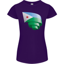 Curled Djibouti Flag Djiboutians Day Football Womens Petite Cut T-Shirt Purple