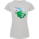 Curled Djibouti Flag Djiboutians Day Football Womens Petite Cut T-Shirt Sports Grey