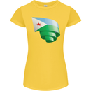 Curled Djibouti Flag Djiboutians Day Football Womens Petite Cut T-Shirt Yellow