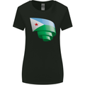 Curled Djibouti Flag Djiboutians Day Football Womens Wider Cut T-Shirt Black
