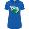 Curled Djibouti Flag Djiboutians Day Football Womens Wider Cut T-Shirt Royal Blue