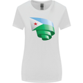 Curled Djibouti Flag Djiboutians Day Football Womens Wider Cut T-Shirt White