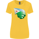 Curled Djibouti Flag Djiboutians Day Football Womens Wider Cut T-Shirt Yellow