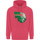 Curled Dominica Flag Dominican Day Football Childrens Kids Hoodie Heliconia