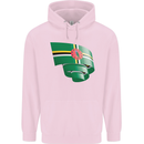 Curled Dominica Flag Dominican Day Football Childrens Kids Hoodie Light Pink