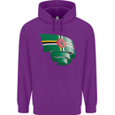 Curled Dominica Flag Dominican Day Football Childrens Kids Hoodie Purple