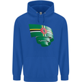 Curled Dominica Flag Dominican Day Football Childrens Kids Hoodie Royal Blue