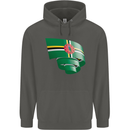 Curled Dominica Flag Dominican Day Football Childrens Kids Hoodie Storm Grey