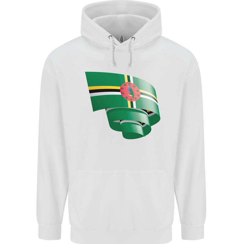 Curled Dominica Flag Dominican Day Football Childrens Kids Hoodie White