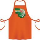 Curled Dominica Flag Dominican Day Football Cotton Apron 100% Organic Orange
