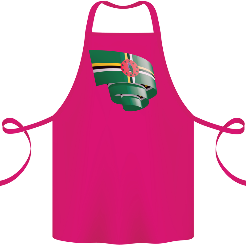 Curled Dominica Flag Dominican Day Football Cotton Apron 100% Organic Pink