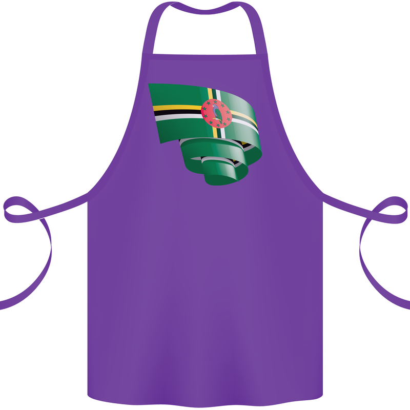 Curled Dominica Flag Dominican Day Football Cotton Apron 100% Organic Purple