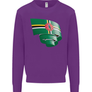 Curled Dominica Flag Dominican Day Football Kids Sweatshirt Jumper Purple