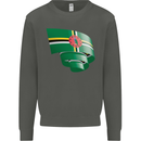 Curled Dominica Flag Dominican Day Football Kids Sweatshirt Jumper Storm Grey