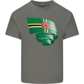 Curled Dominica Flag Dominican Day Football Kids T-Shirt Childrens Charcoal